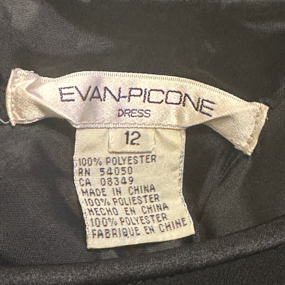 Evan Picone black sleeveless midi cocktail dress with liner - Picture 8 of 8